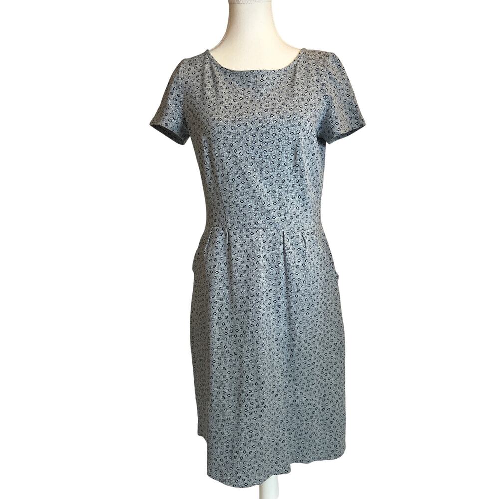 Boden | Phoebe Dress | Blue/Navy Floral 100% Cotton w/Pockets | 4R